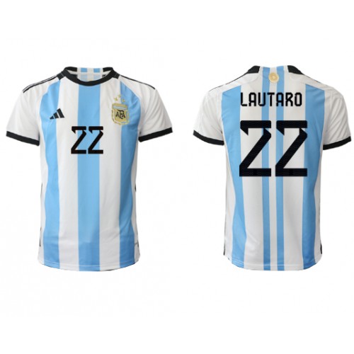 Argentina Lautaro Martinez #22 Hjemmedrakt VM 2022 Korte ermer