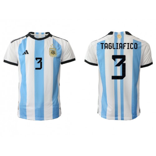 Argentina Nicolas Tagliafico #3 Hjemmedrakt VM 2022 Korte ermer