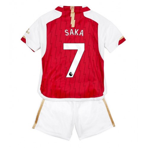 Arsenal Bukayo Saka #7 Hjemmedraktsett Barn 2023-24 Korte ermer (+ Korte bukser)