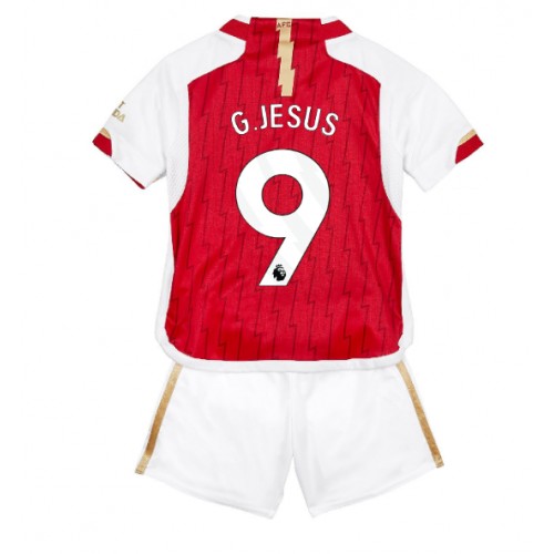 Arsenal Gabriel Jesus #9 Hjemmedraktsett Barn 2023-24 Korte ermer (+ Korte bukser)