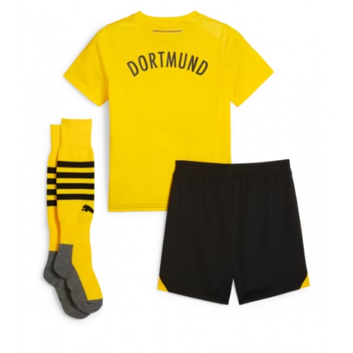 Borussia Dortmund Hjemmedraktsett Barn 2023-24 Korte ermer (+ Korte bukser)