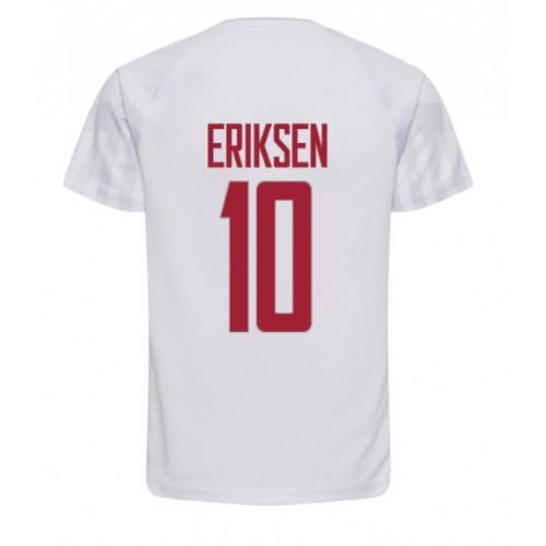 Danmark Christian Eriksen #10 Bortedrakt VM 2022 Korte ermer