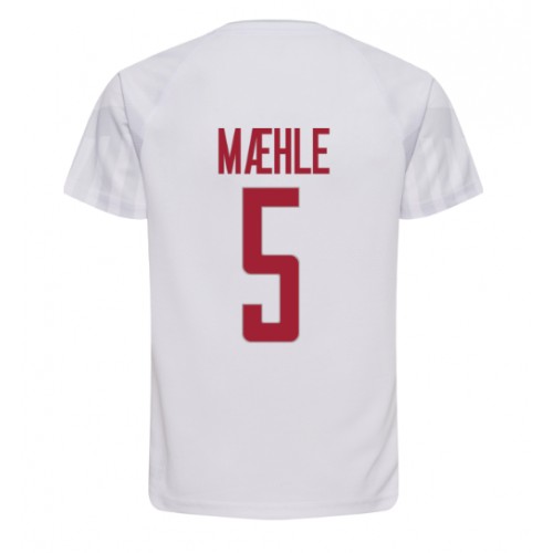 Danmark Joakim Maehle #5 Bortedrakt VM 2022 Korte ermer
