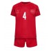Danmark Simon Kjaer #4 Hjemmedraktsett Barn VM 2022 Korte ermer (+ Korte bukser)