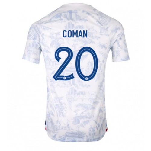Frankrike Kingsley Coman #20 Bortedrakt VM 2022 Korte ermer