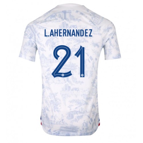 Frankrike Lucas Hernandez #21 Bortedrakt VM 2022 Korte ermer