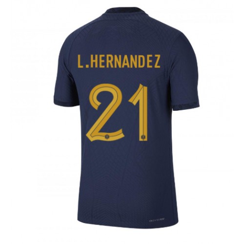 Frankrike Lucas Hernandez #21 Hjemmedrakt VM 2022 Korte ermer