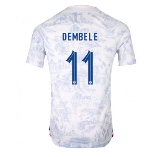 Frankrike Ousmane Dembele #11 Bortedrakt VM 2022 Korte ermer