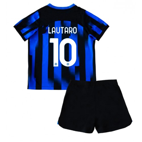 Inter Milan Lautaro Martinez #10 Hjemmedraktsett Barn 2023-24 Korte ermer (+ Korte bukser)