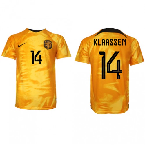 Nederland Davy Klaassen #14 Hjemmedrakt VM 2022 Korte ermer