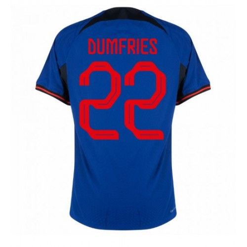 Nederland Denzel Dumfries #22 Bortedrakt VM 2022 Korte ermer