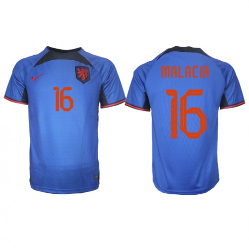 Nederland Tyrell Malacia #16 Bortedrakt VM 2022 Korte ermer