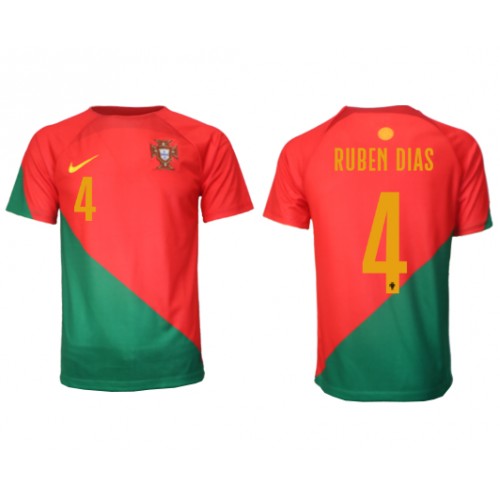 Portugal Ruben Dias #4 Hjemmedrakt VM 2022 Korte ermer