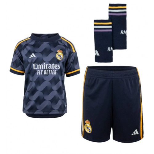 Real Madrid Jude Bellingham #5 Bortedraktsett Barn 2023-24 Korte ermer (+ Korte bukser)