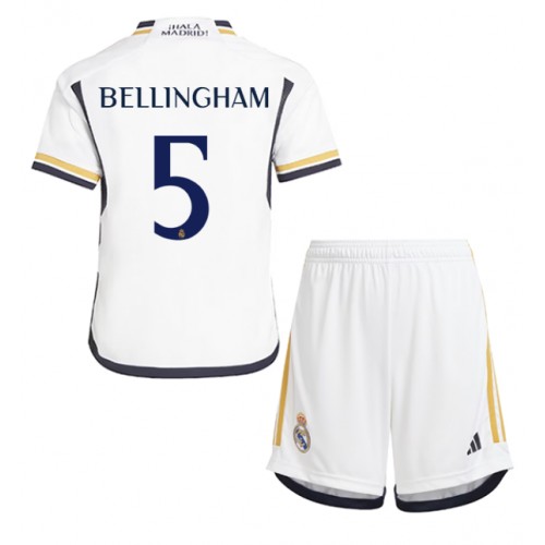Real Madrid Jude Bellingham #5 Hjemmedraktsett Barn 2023-24 Korte ermer (+ Korte bukser)