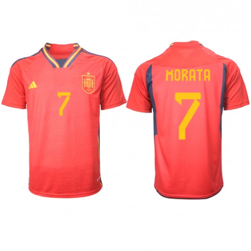 Spania Alvaro Morata #7 Hjemmedrakt VM 2022 Korte ermer