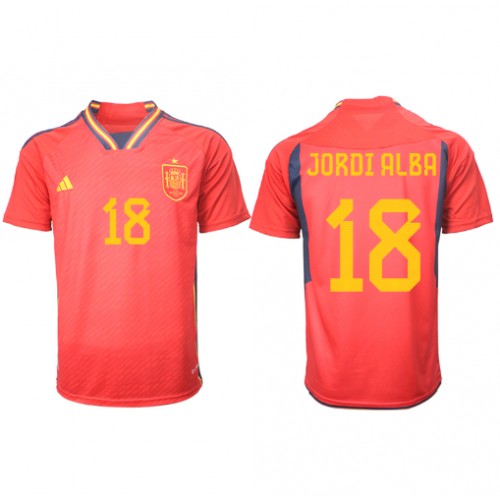 Spania Jordi Alba #18 Hjemmedrakt VM 2022 Korte ermer